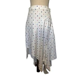 N12H Wonderland Asymmetrical Skirt Sz S Y2K Indie Polka Dot Hanky Hem Fairy Midi